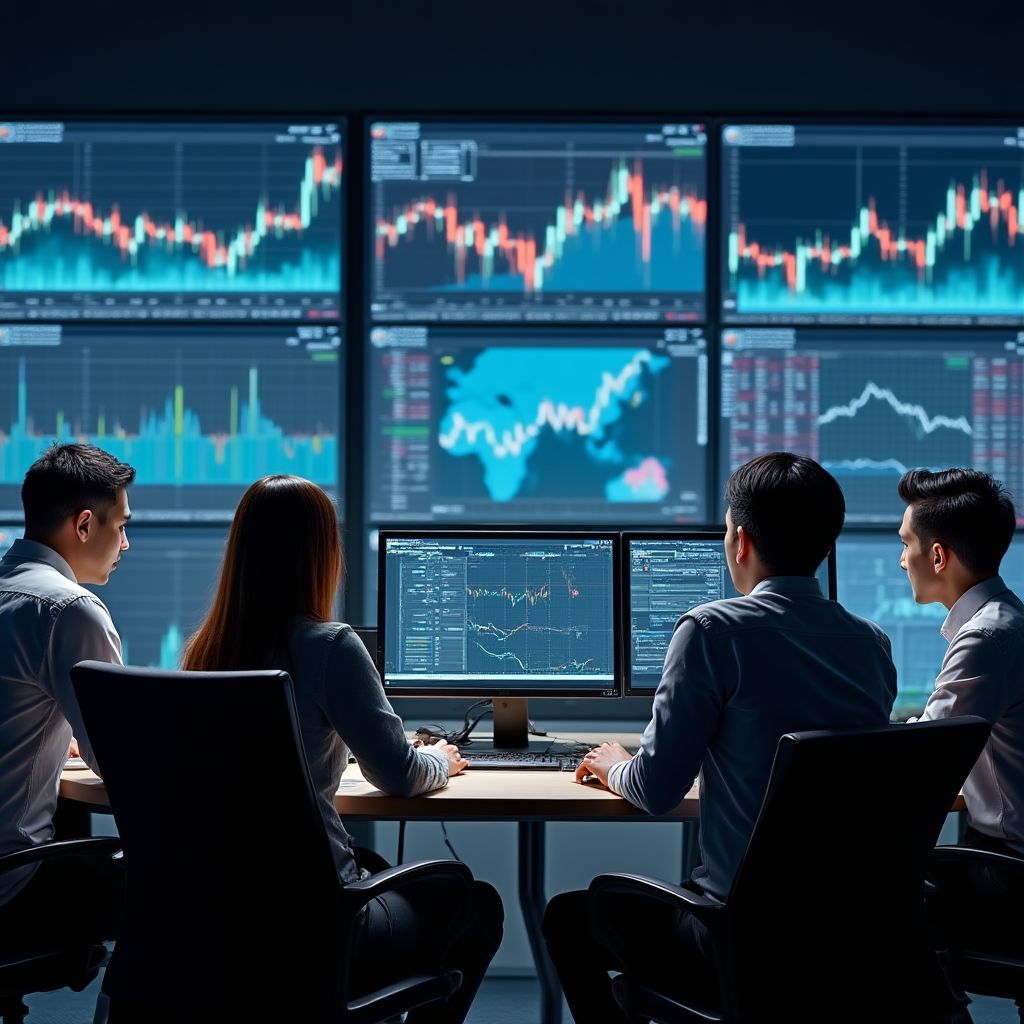 Equipo de análisis trabajando