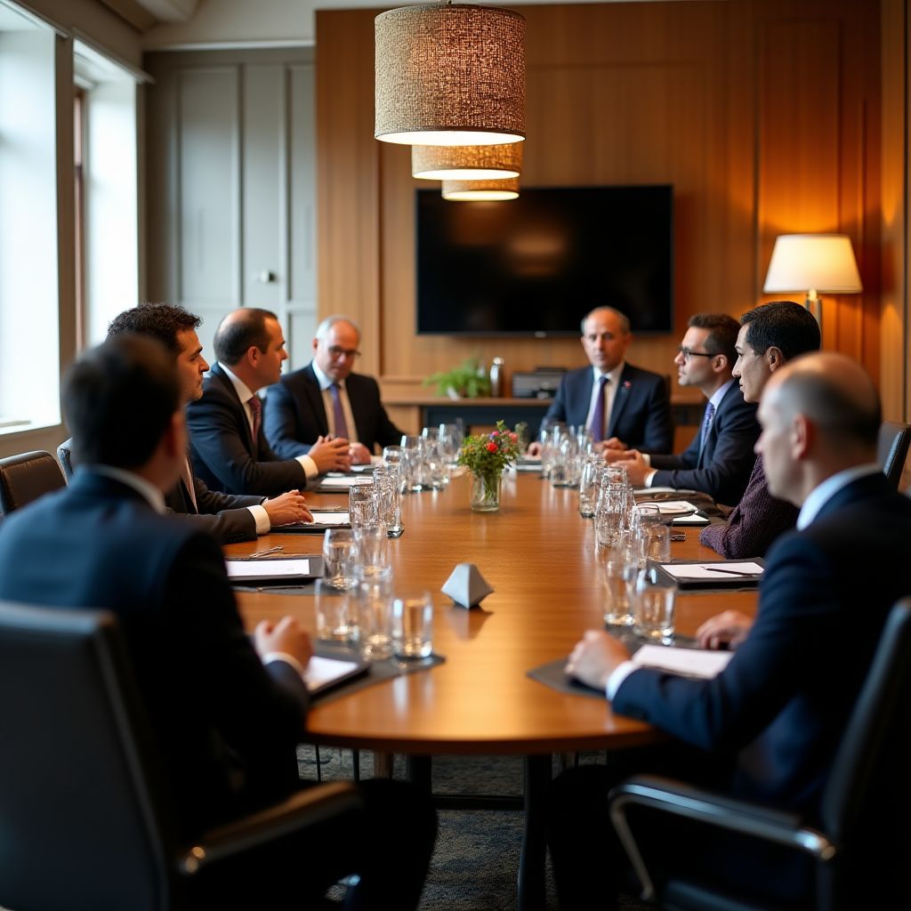 Reunión con clientes internacionales